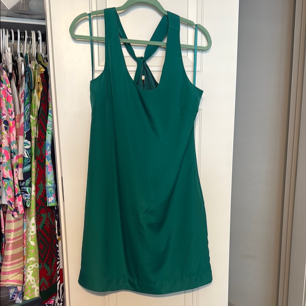 J. Crew Green Halter Sheath Dress